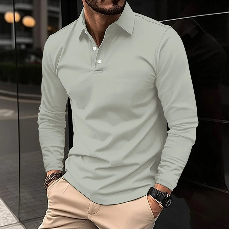 Robert: Lässiges Langarm-Poloshirt