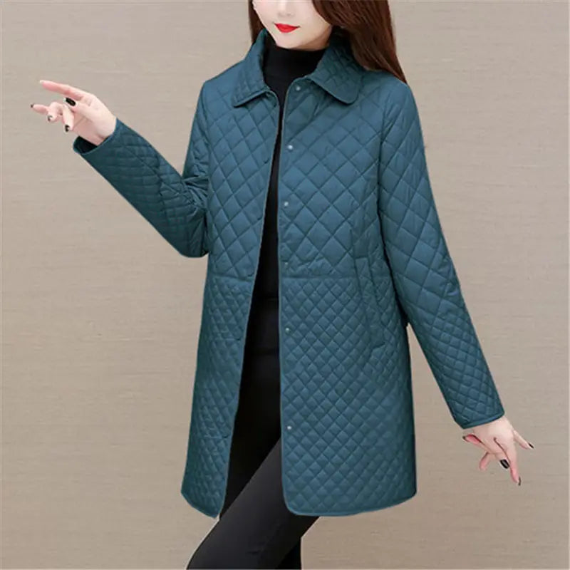 ModeGeist | Damen Steppjacke Mit Karomuster