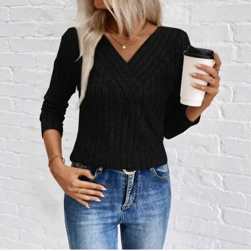MODEGEIST Damen Strickpullover Streifen Relaxed-Fit Leicht