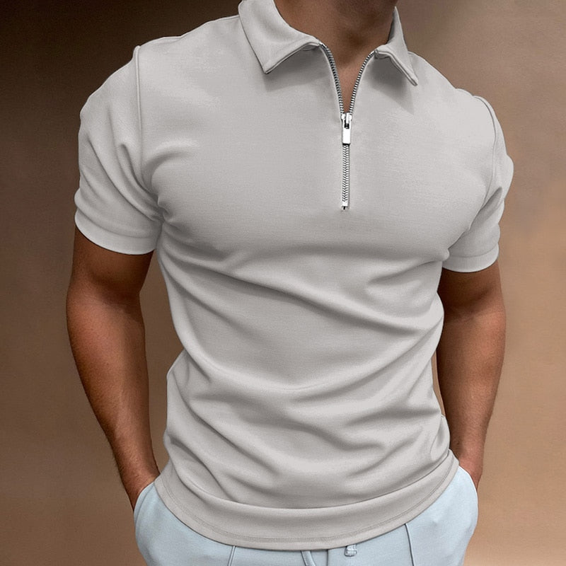 Kurzärmliges Poloshirt mit Reißverschluss von Chris