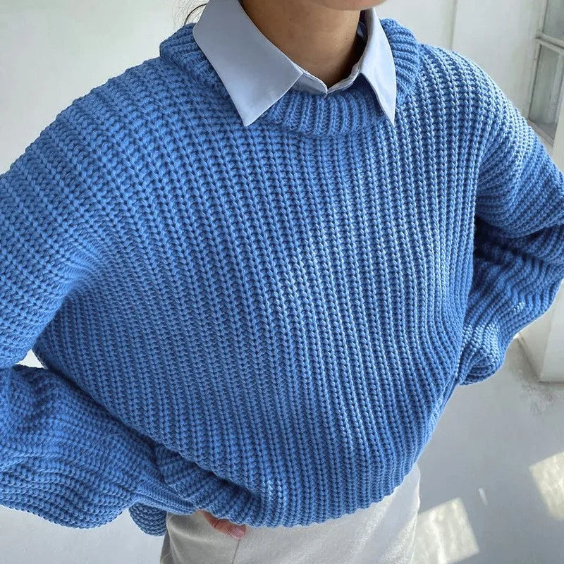 MODEGEIST Damen Pullover Weich Entspannte Passform Leichtes Design