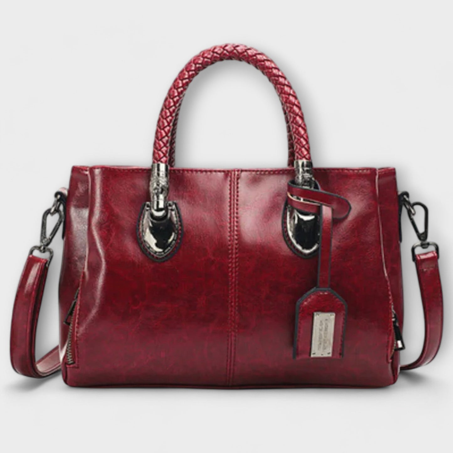 MODEGEIST Damen Handtasche strukturiert geflochtene Henkel vielseitig elegant