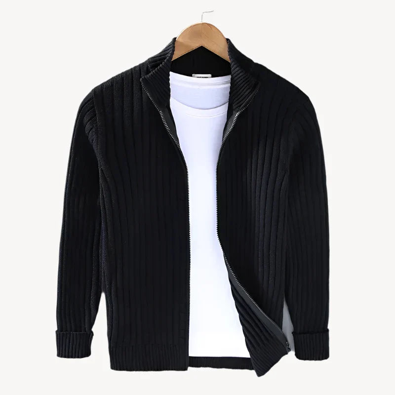 Moderne Herren-Strickjacke mit Reißverschluss von HerrenOase