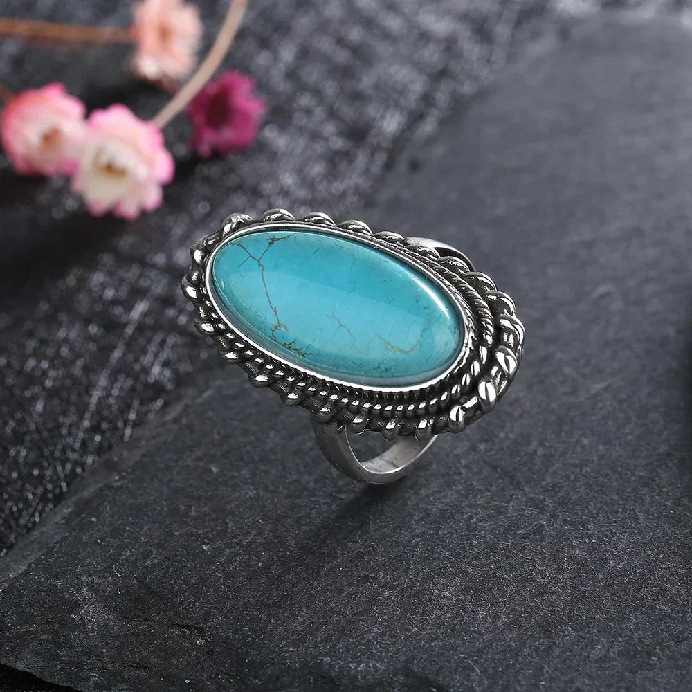 MODEGEIST Damen Türkis Ring Verstellbarer Bund Einzigartiges Design