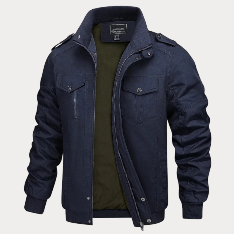 ModeGeist | Retro Reißverschlussjacke In Armeegrün