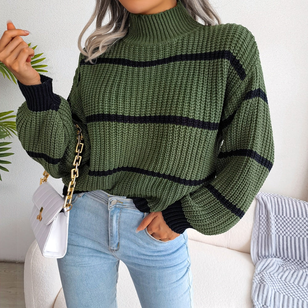 Entspannter Rollkragenpullover aus Rippstrick – Tiara