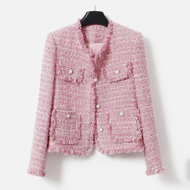 ModeGeist | Jacke Aus Größem Tweed Herbst/Winter Socialite Quastendesign