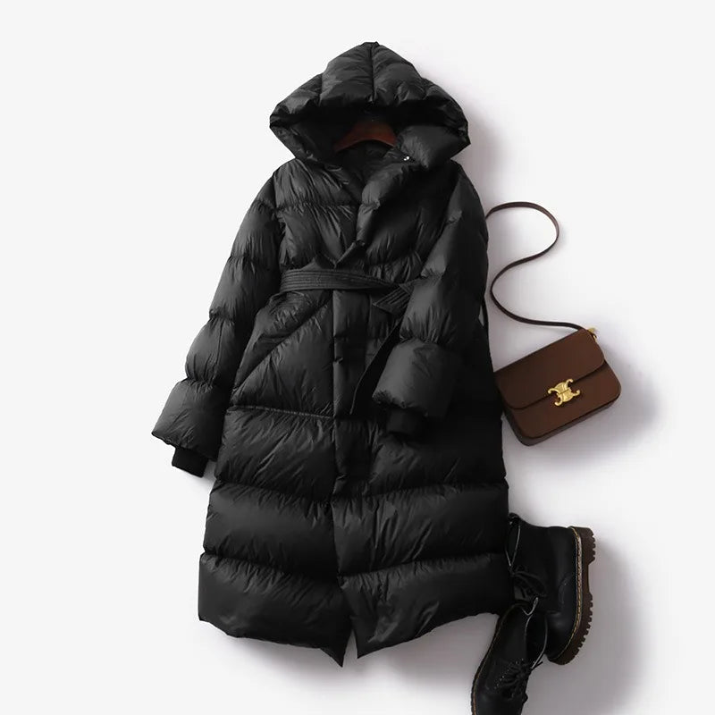 ModeGeist | Lang mit Kapuze für Frauen Ideal für den Winter