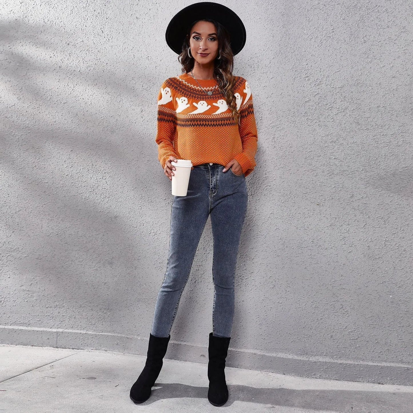 ModeGeist | Halloween Geist Weinlese Damen Pullover