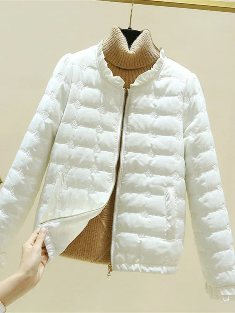 ModeGeist | Lässige Leichte Rüschensaumjacke