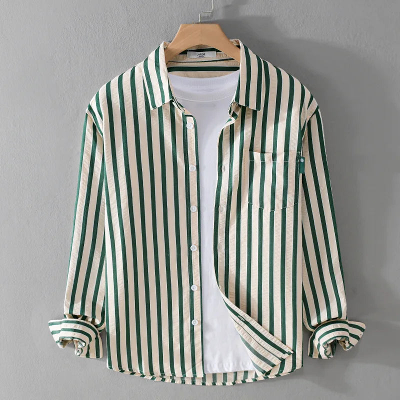 Fudus Langarm-Shirt mit Streifen