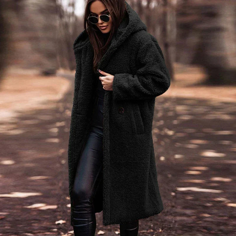 ModeGeist | Plüschpelz Langer Wintermantel Für Frauen