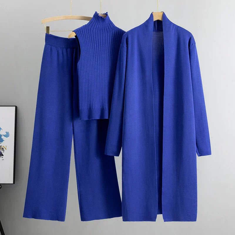 ModeGeist | delige gestrickte Set - stilvolle Damen Loungebekleidung