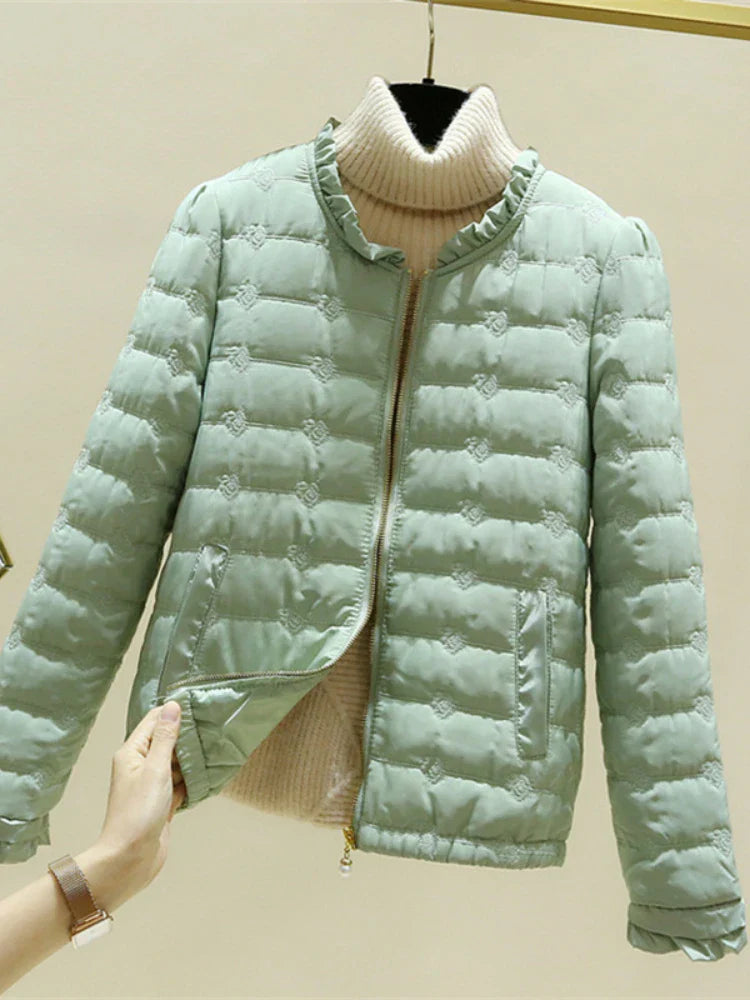 ModeGeist | Lässige Leichte Rüschensaumjacke
