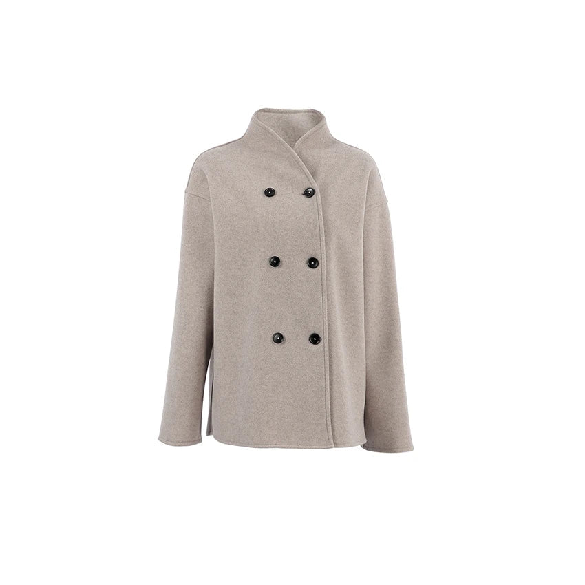 ModeGeist | Zweireihiger Peacoat mit hohem Kragen
