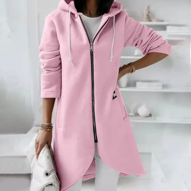 ModeGeist | Hoodie-Cardigan mit abgerundetem Saum