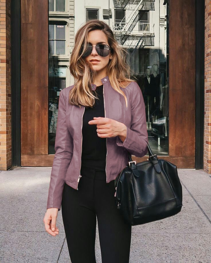 ModeGeist | Damen Slim Fit Lederjacke
