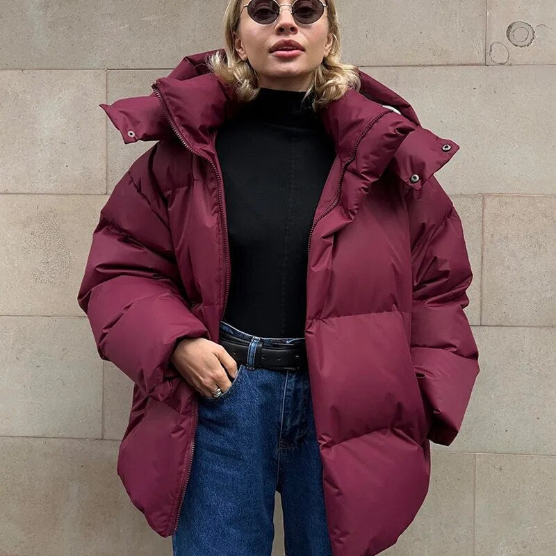 ModeGeist | Oversized Puff-Hoodie-Jacke