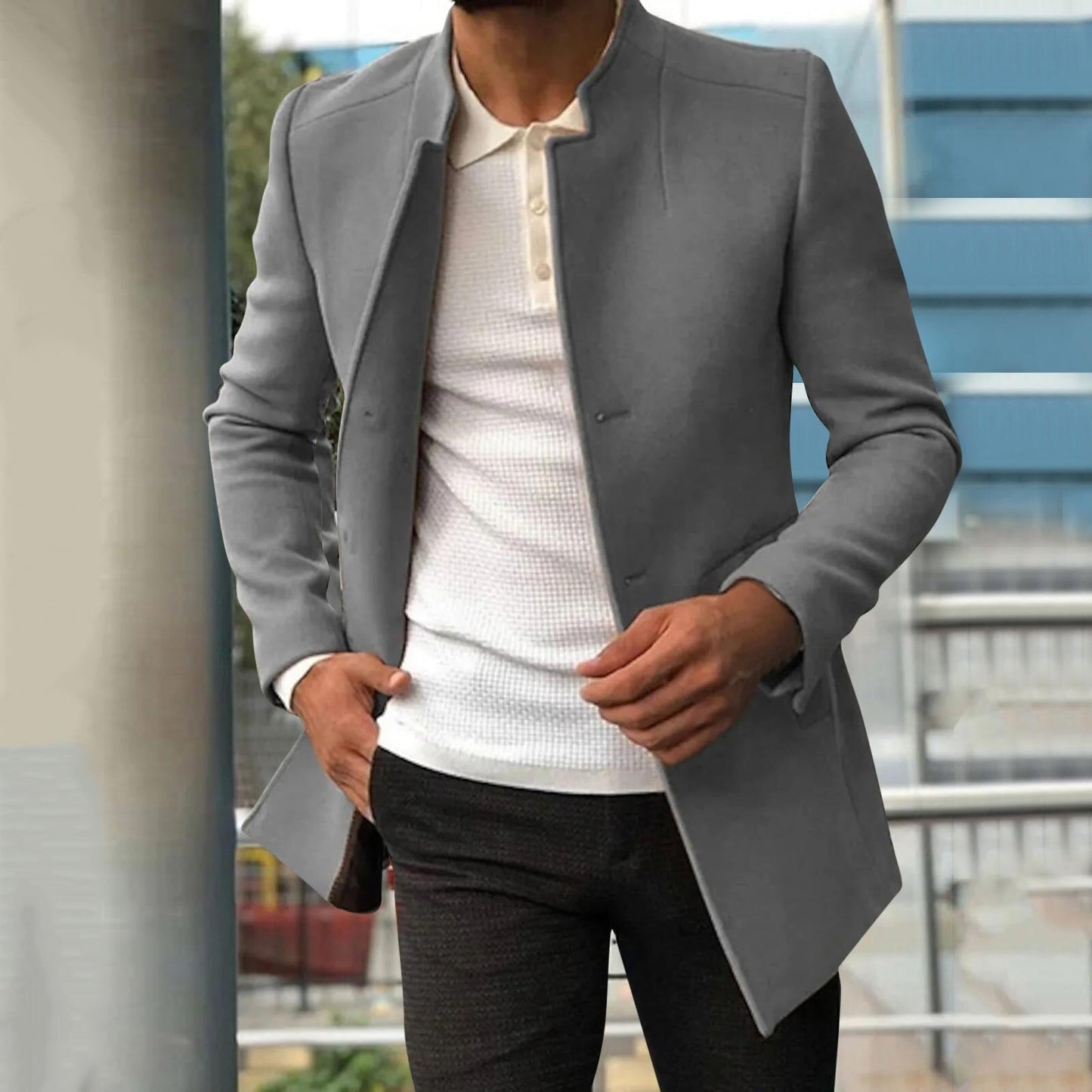 Mäntel für Herren in eleganter Uni-Farbe