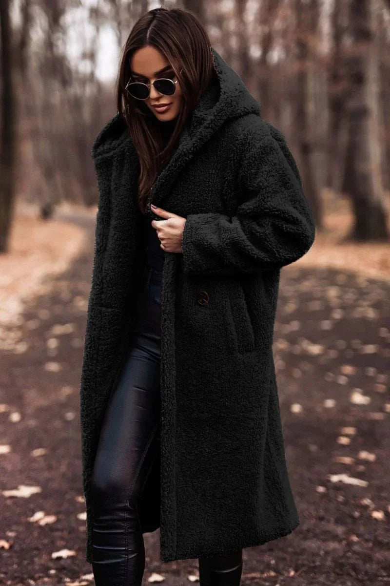 ModeGeist | Damen Winter Kapuze Weich Langer Mantel Warme