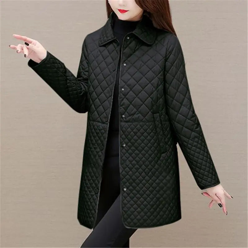 ModeGeist | Damen Steppjacke Mit Karomuster