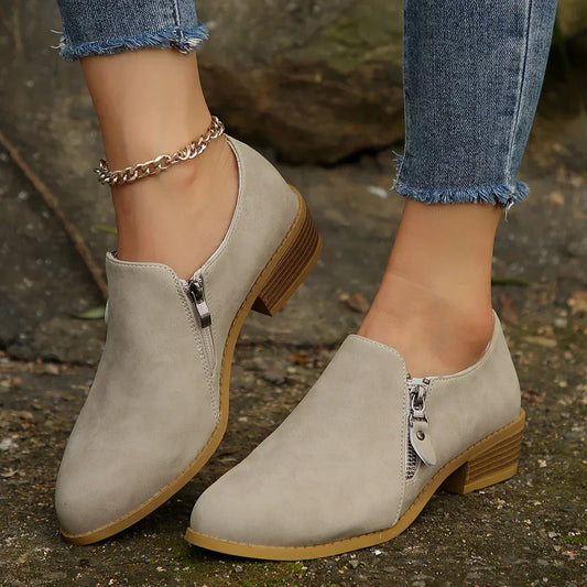 MODEGEIST Damen Ankle Boots Reißverschluss Wasserdicht