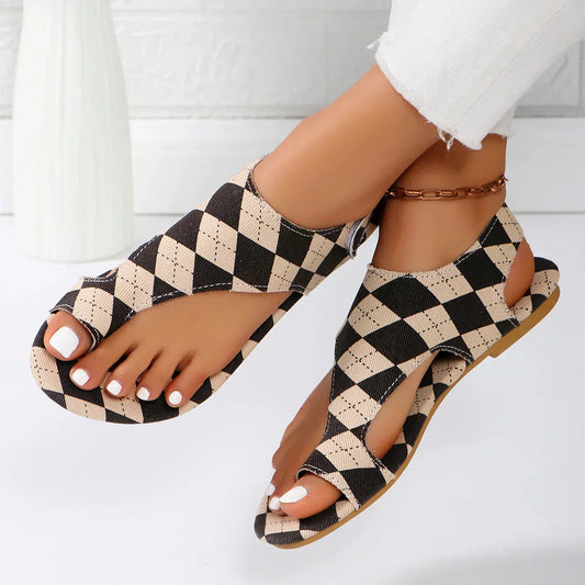 MODEGEIST Damen Casual-Sandalen Beige Verstellbare Riemen