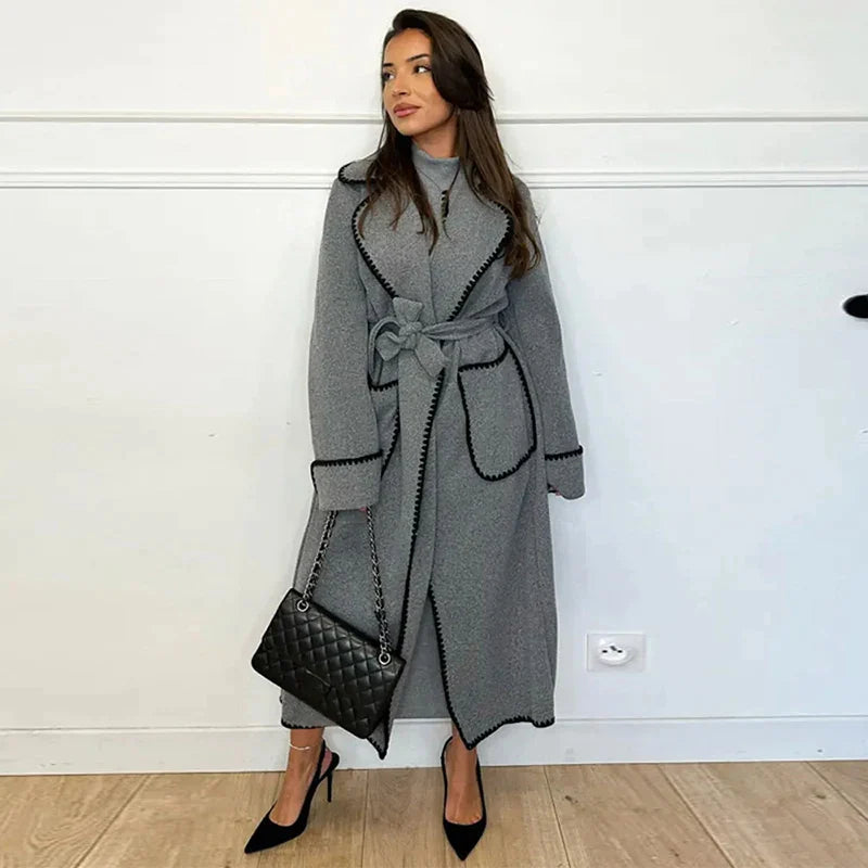 ModeGeist | Kuscheliger Langer Damen-Trenchcoat