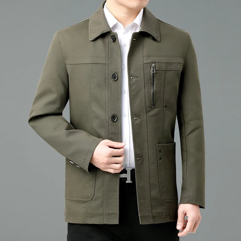 ModeGeist | Leichte Baumwolljacke mit bedrucktem Innenfutter