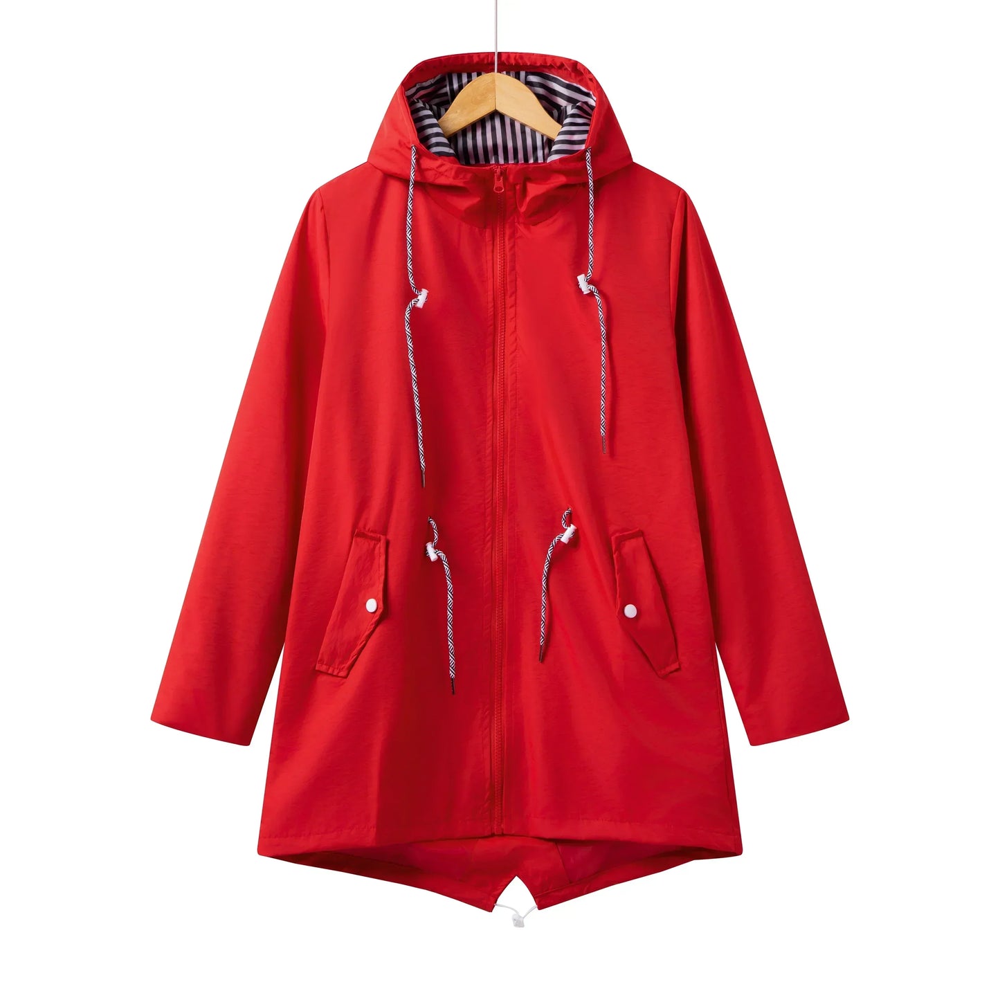 ModeGeist | Damen Kapuze Wasserdichter Trenchcoat Lässig