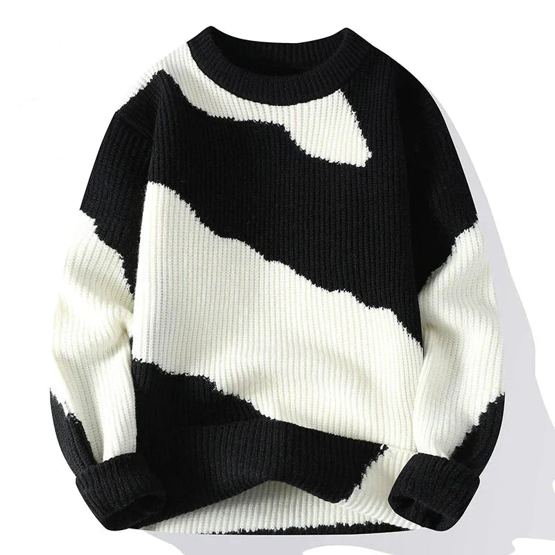 ModeGeist | Lässiger Strickpullover mit Muster Weich und Trendy Perfekt für Schichten-look