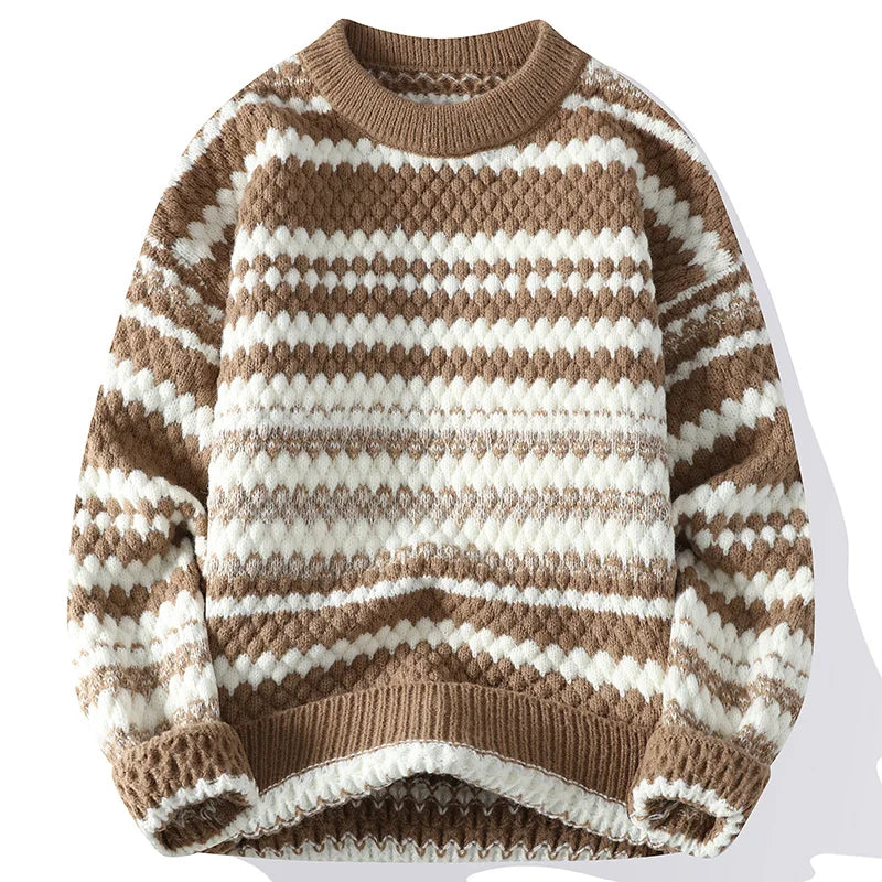 ModeGeist | Strickjacke mit Nordischem Muster Weich und Warm Perfekt für Wintertage