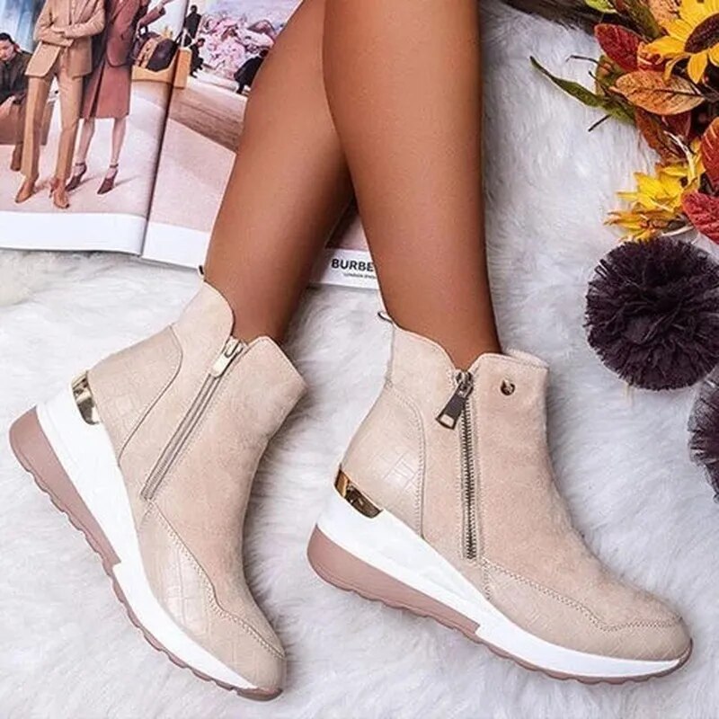 MODEGEIST Damen Stiefeletten Komfort Schwarz