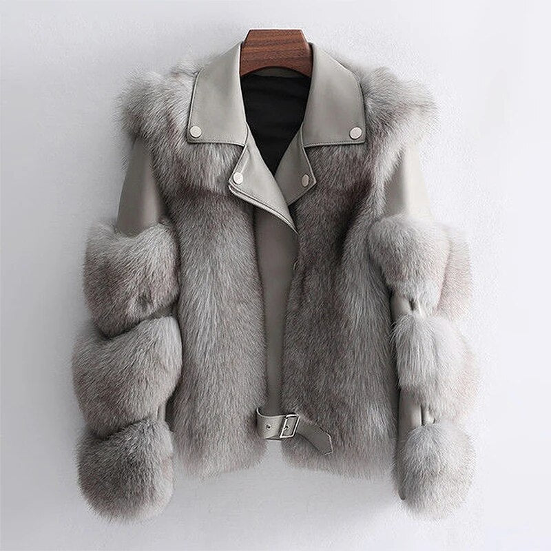 Luxus Leder- und Pelzjacke von Seva