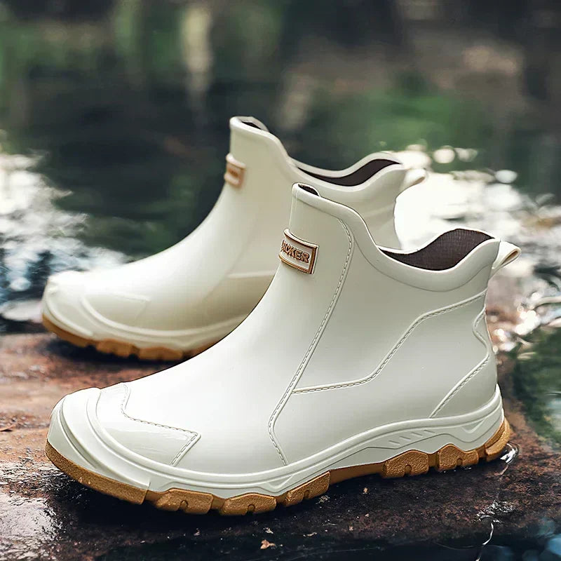 MODEGEIST Damen Regenstiefel Wasserdicht Kniehoch Gummistiefel