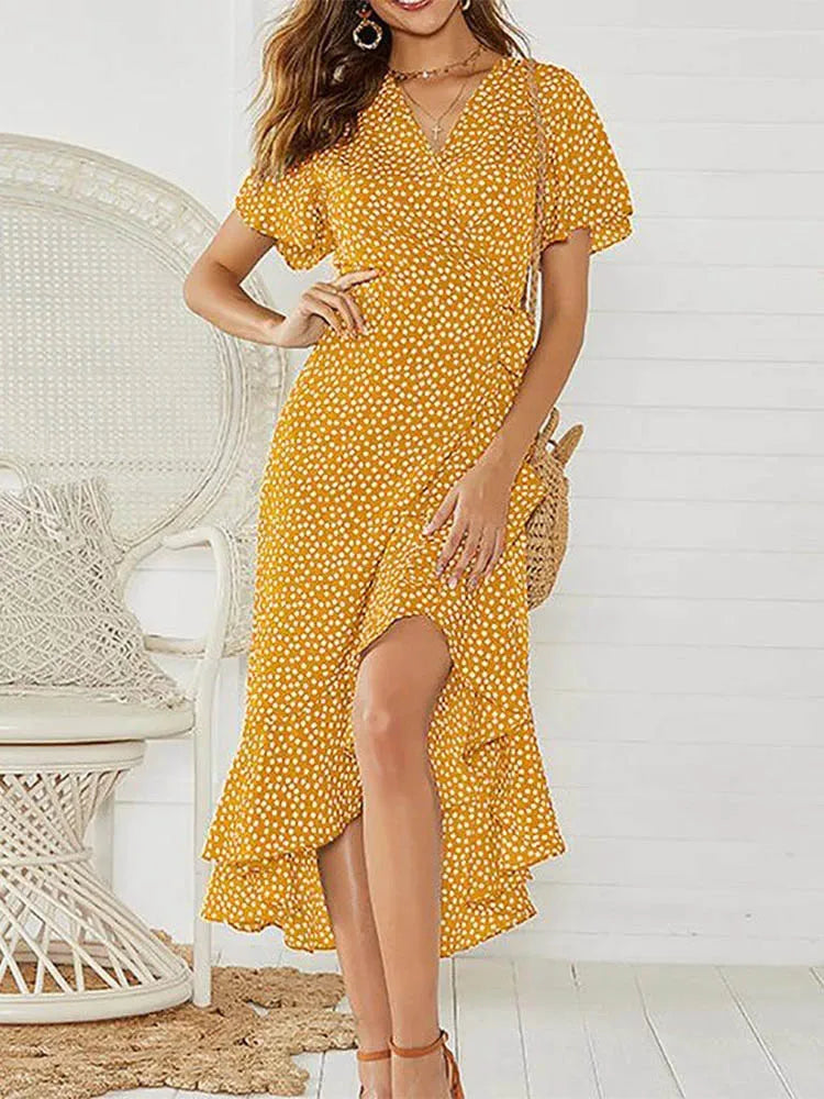 MODEGEIST Damen Maxi-Kleid ärmellos Blumenmuster Sommer fließend
