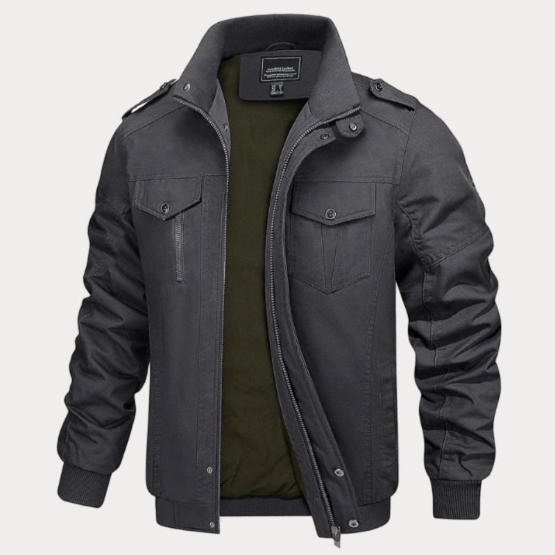 ModeGeist | Retro Reißverschlussjacke In Armeegrün