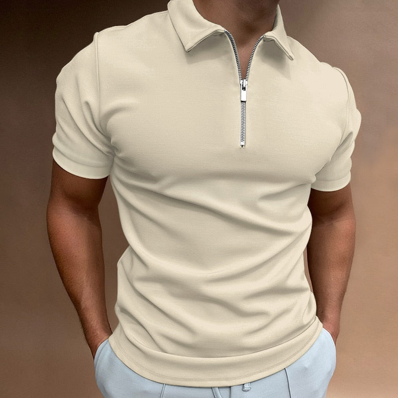 Kurzärmliges Poloshirt mit Reißverschluss von Chris