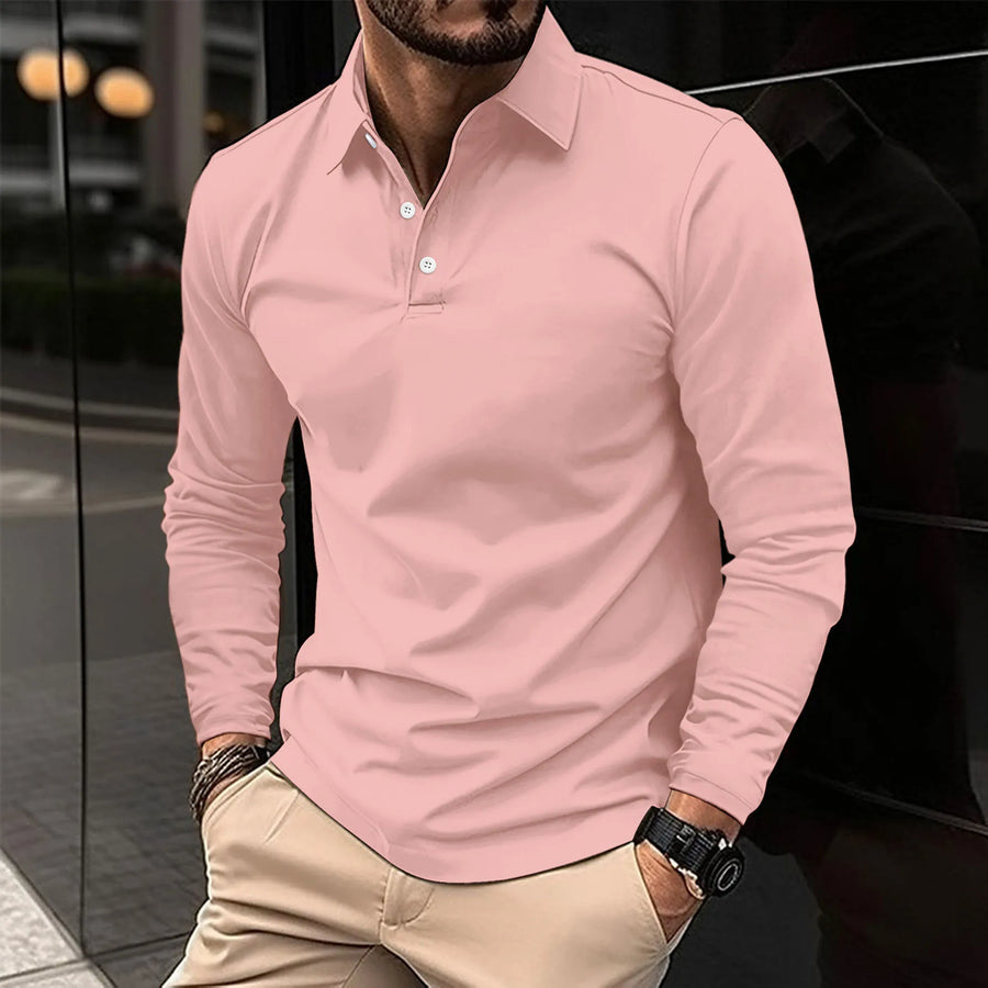 Robert: Lässiges Langarm-Poloshirt
