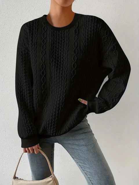 Fudus Langarm-Sweatshirt mit Rundhalsausschnitt