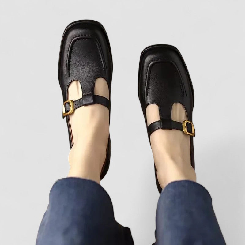 MODEGEIST Damen Mary Jane Schuhe Orthopädisch T-Spange Comfort