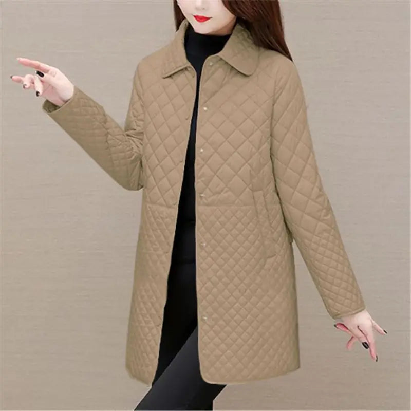 ModeGeist | Damen Steppjacke Mit Karomuster