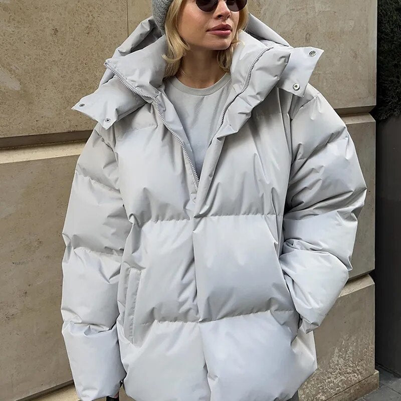 ModeGeist | Oversized Puff-Hoodie-Jacke
