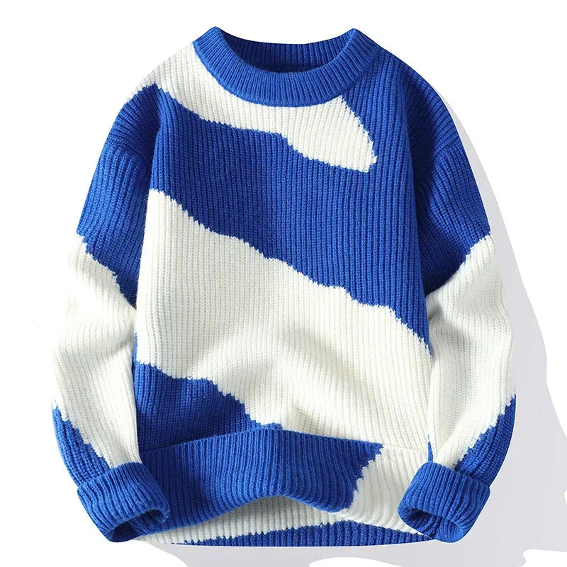 ModeGeist | Lässiger Strickpullover mit Muster Weich und Trendy Perfekt für Schichten-look