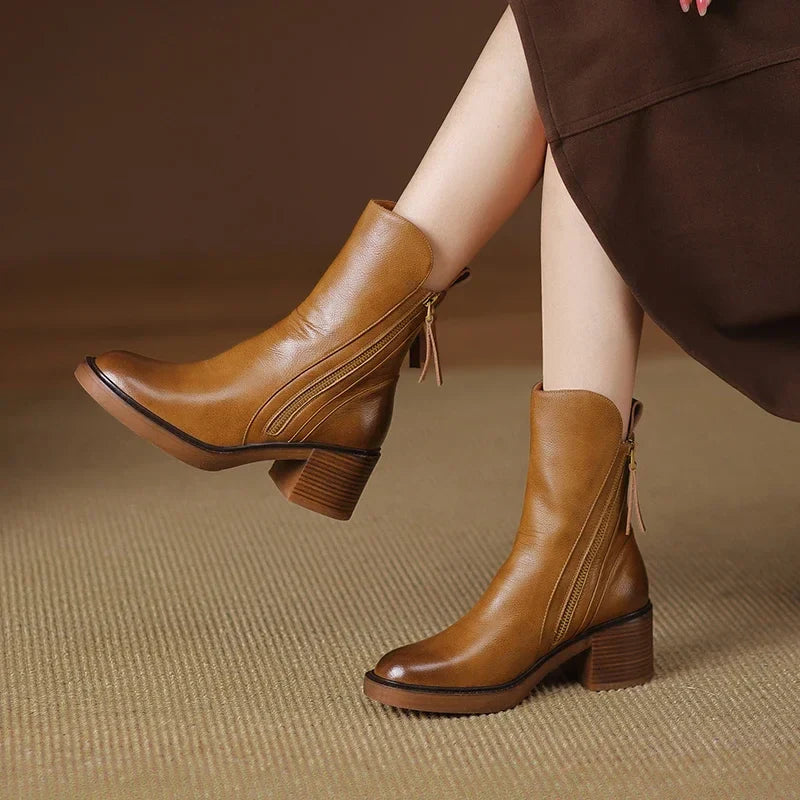 MODEGEIST Damen Orthopädische Stiefel Komfort Schwarz Alltag
