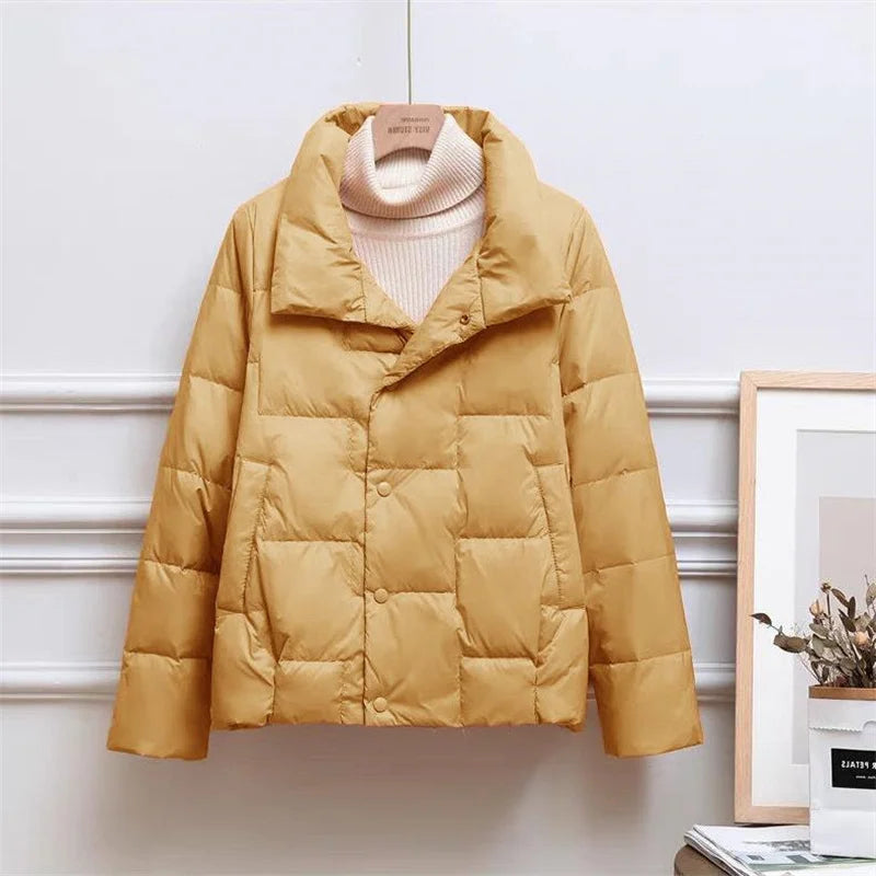 ModeGeist | Ultradünne Leichte Daunenjacke mit Stehkragen