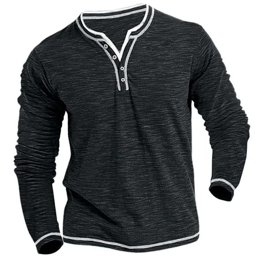 OMAR Langarm-Shirt mit V-Ausschnitt