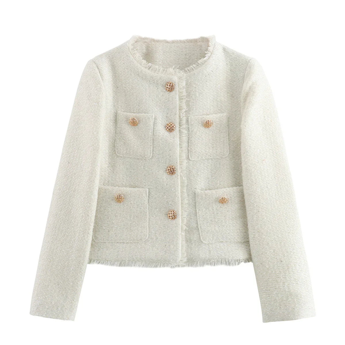 ModeGeist | Klassischer Tweed-blazer Wollmischung Zeitlos und Elegant