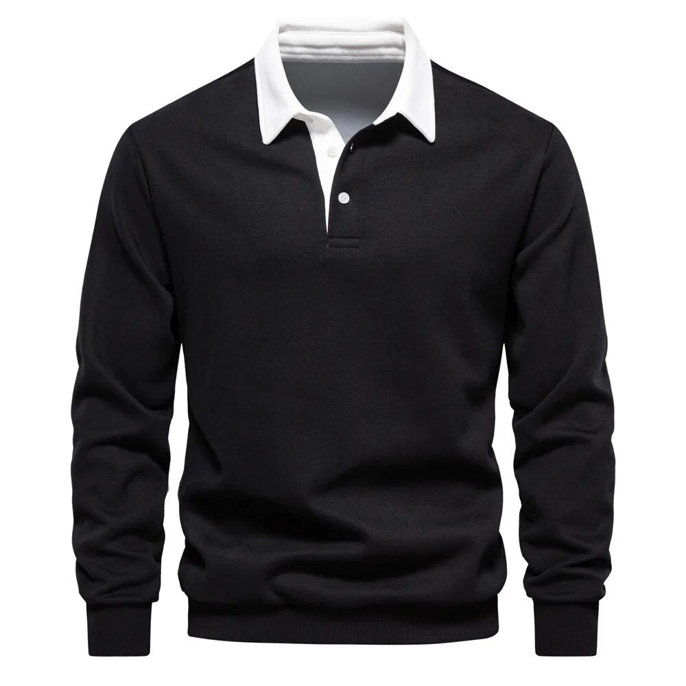 Hochwertiger Pierre™ Baumwollpullover mit Kragen