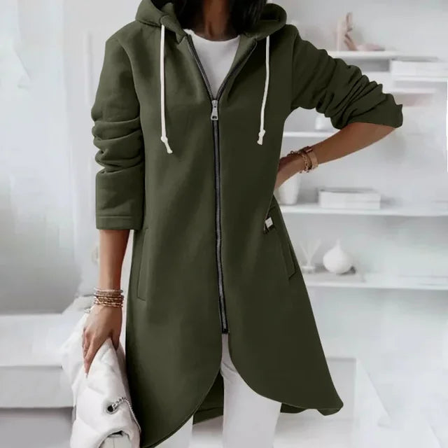 ModeGeist | Hoodie-Cardigan mit abgerundetem Saum